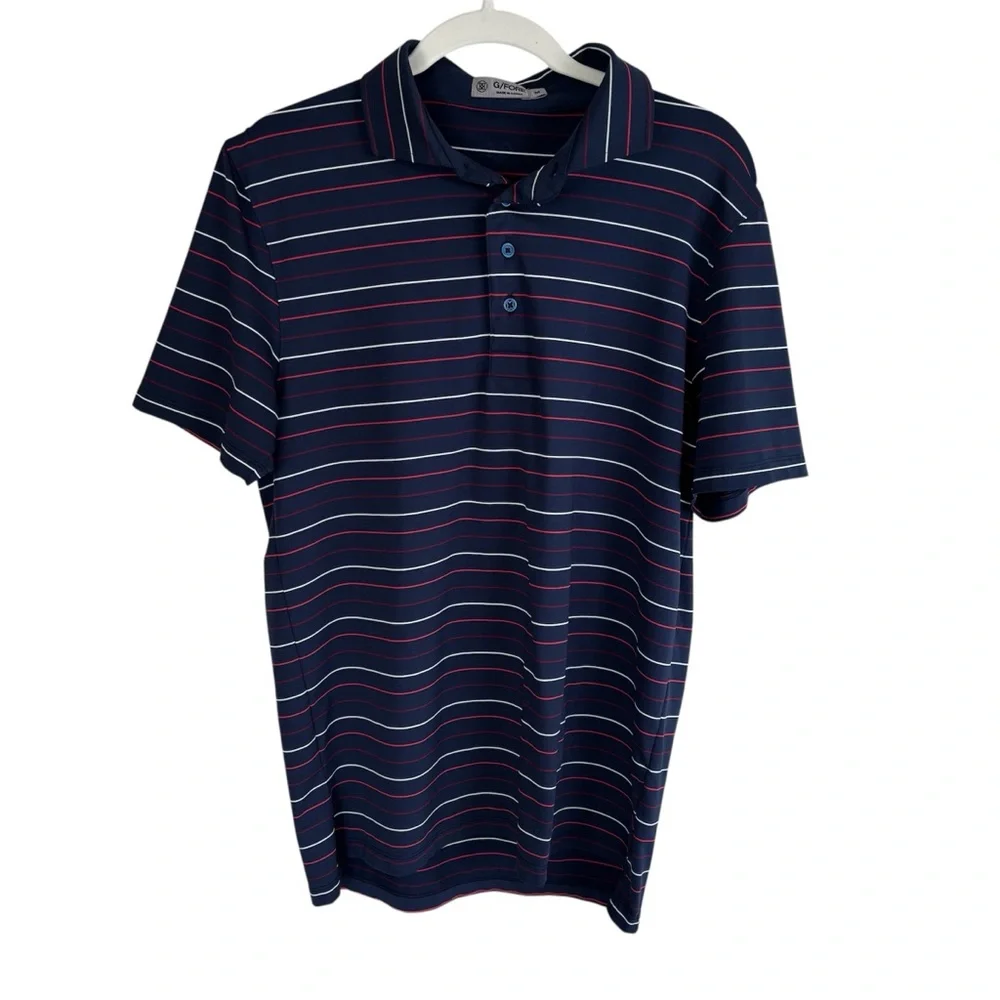 G/Fore Golf Polo Men’s Size Medium Red White & Blue Short Sleeve Performance - Picture 7 of 7